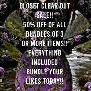 50% off 3 or more items!!